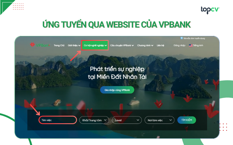  Truy cập Website tuyển dụng của VPBank